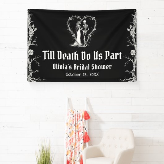 Halloween Till Death Do us Part Brautparty Banner (InSitu)