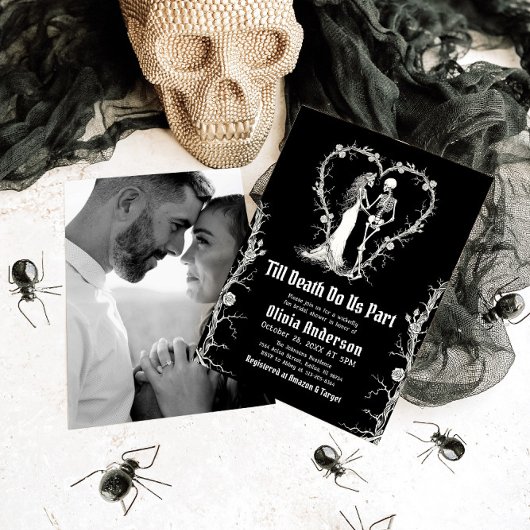Halloween Till Death Do us Part Brautparty Einladung