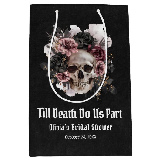 Halloween Till Death Do us Part Brautparty Mittlere Geschenktüte (Vorderseite)