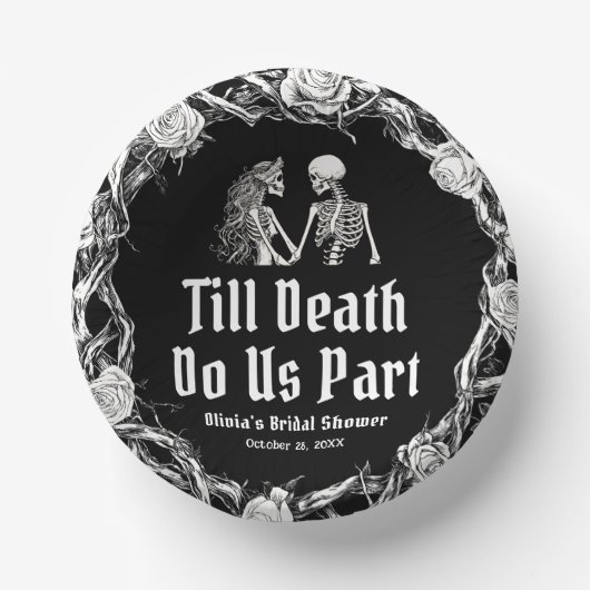 Halloween Till Death Do us Part Brautparty Pappteller (Vorderseite)