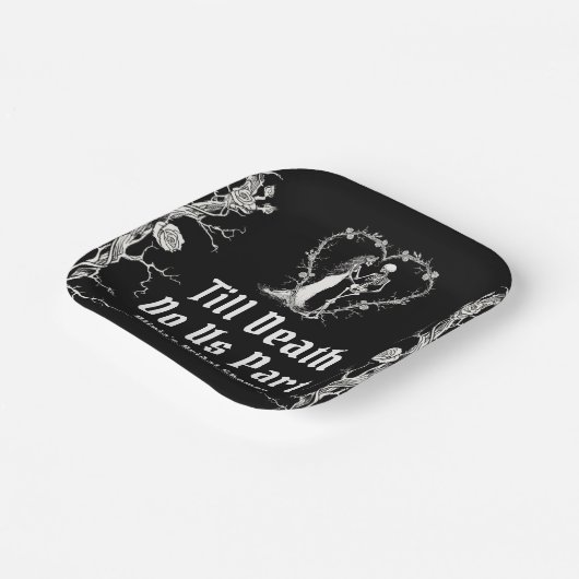 Halloween Till Death Do us Part Brautparty Pappteller (Gewinkelt)