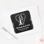 Halloween Till Death Do us Part Brautparty Quadratischer Aufkleber (Umschlag)