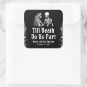 Halloween Till Death Do us Part Brautparty Quadratischer Aufkleber (Tasche)