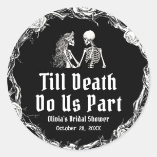 Halloween Till Death Do us Part Brautparty Runder Aufkleber