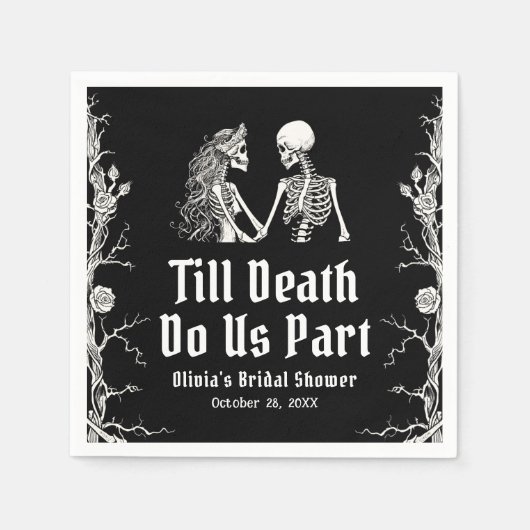 Halloween Till Death Do us Part Brautparty Serviette (Vorderseite)