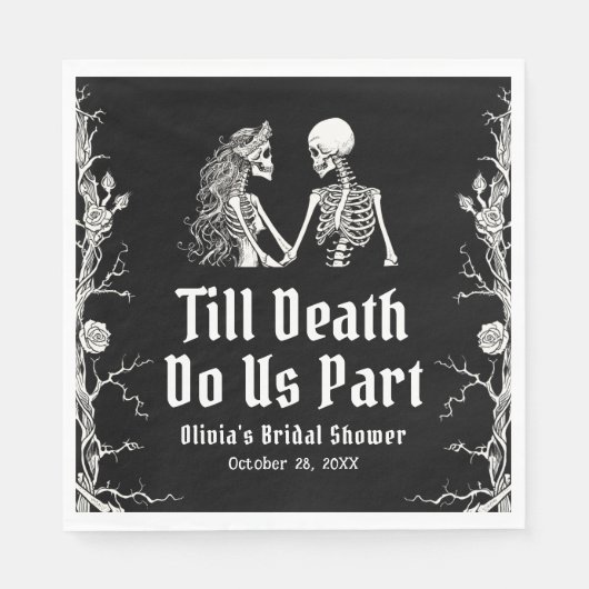 Halloween Till Death Do us Part Brautparty Serviette (Vorderseite)