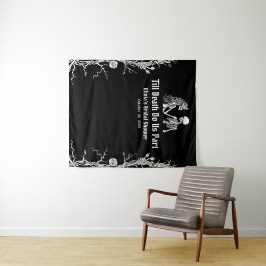 Halloween Till Death Do us Part Brautparty Wandteppich (Beispiel (Horizontal))