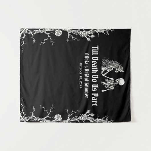 Halloween Till Death Do us Part Brautparty Wandteppich (Vorderseite (Horizontal))