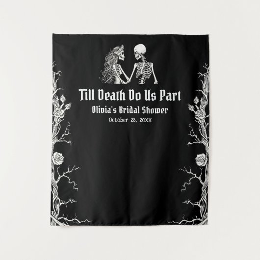 Halloween Till Death Do us Part Brautparty Wandteppich (Vorderseite)