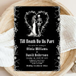 Halloween Till Death Do us Part Gothic Wedding Einladung<br><div class="desc">Set den Ton für deine wunderschöne Hochzeit mit unserem Halloween-Skelett "Bis zum Tod macht uns Teil" Gotische Hochzeitseinladung. Mit ihren aufwändigen Skelettdesigns, dunklen Blumen und eleganten gotischen Schriftart ist diese Einladung ideal für Paare, die es wagen, anders zu sein. Feiern Sie Ihre ewige Liebe im Halloween-Stil mit einer Mischung aus...</div>