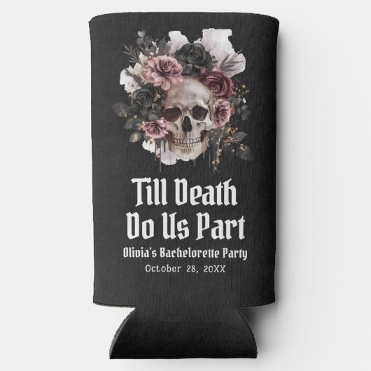 Halloween Till Death Do us Part Junggeselinnen-Abs Selters Dosenkühler (Rückseite)