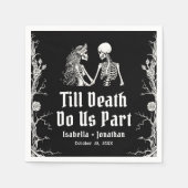 Halloween Till Death Do Us Part Skeletons Wedding Serviette (Vorderseite)
