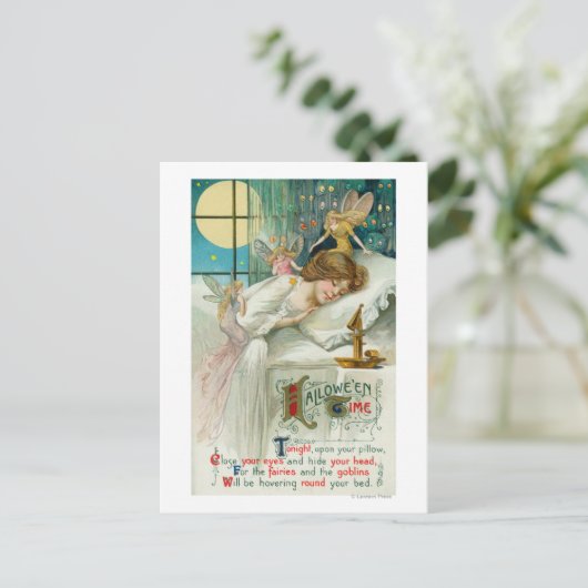 Halloween Time Fairies rund um die Schlaffrau Postkarte (Stehend Vorderseite)