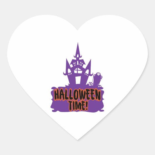 Halloween Time! Herz-Aufkleber (Vorderseite)
