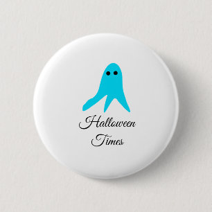 Halloween Times blauer Geisterschreiber handgezeic Button