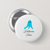 Halloween Times blauer Geisterschreiber handgezeic Button (Vorne & Hinten)