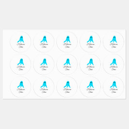 Halloween Times blauer Geisterschreiber handgezeic Etiketten