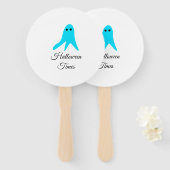 Halloween Times blauer Geisterschreiber handgezeic Fächer (Vorne und Hinten)