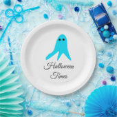 Halloween Times blauer Geisterschreiber handgezeic Pappteller (Party)