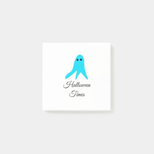 Halloween Times blauer Geisterschreiber handgezeic Post-it Klebezettel (Vorderseite)