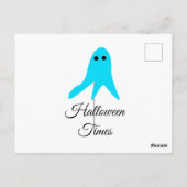 Halloween Times blauer Geisterschreiber handgezeic Postkarte (Rückseite)