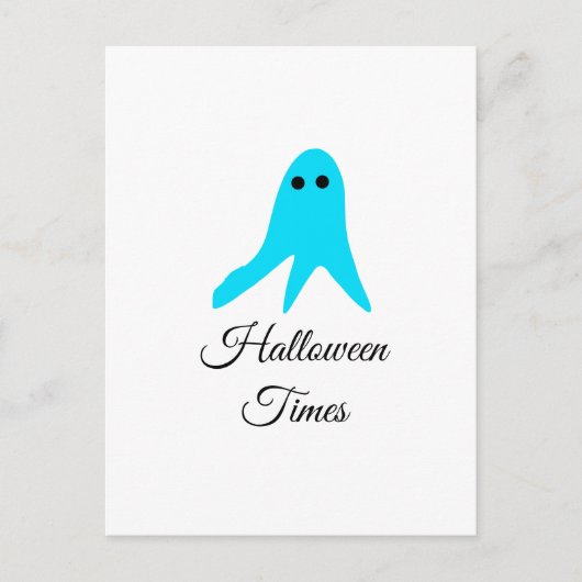 Halloween Times blauer Geisterschreiber handgezeic Postkarte (Vorderseite)
