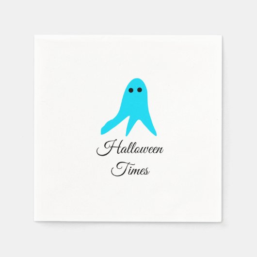 Halloween Times blauer Geisterschreiber handgezeic Serviette (Vorderseite)