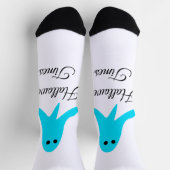 Halloween Times blauer Geisterschreiber handgezeic Socken (Oben)