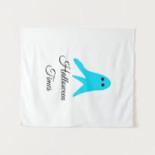 Halloween Times blauer Geisterschreiber handgezeic Wandteppich (Vorderseite (Horizontal))