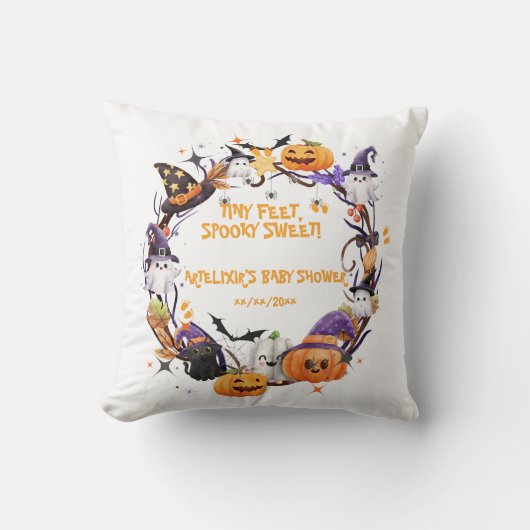 Halloween Tiny Feet, sprichwörtlich süße Babydusch Kissen (Vorderseite)
