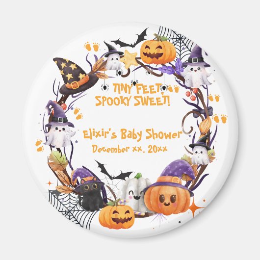 Halloween Tiny Feet, sprichwörtlich süße Babydusch Magnet (Vorne)