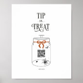 Halloween Tips Scan QR Code Zahlungs-Zeichen Poster (Vorne)