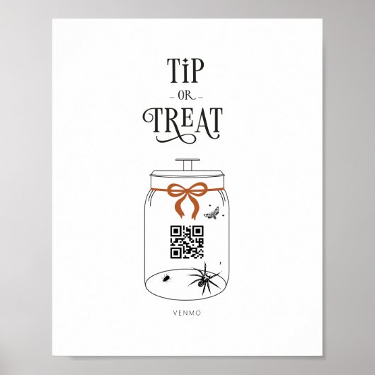 Halloween Tips Scan QR Code Zahlungs-Zeichen Poster (Vorne)