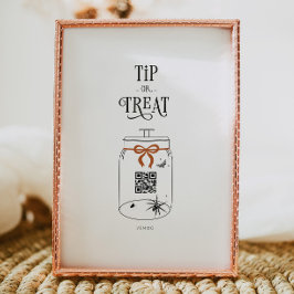 Halloween Tips Scan QR Code Zahlungs-Zeichen Poster