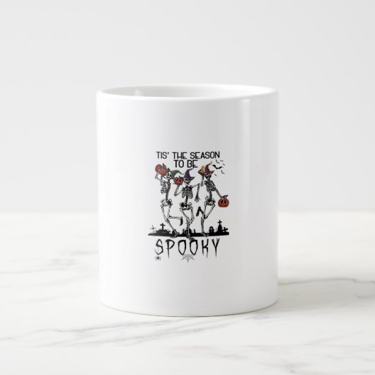 Halloween Tis The Season To Spooky Dancing Skeleto Jumbo-Tasse (Vorderseite)