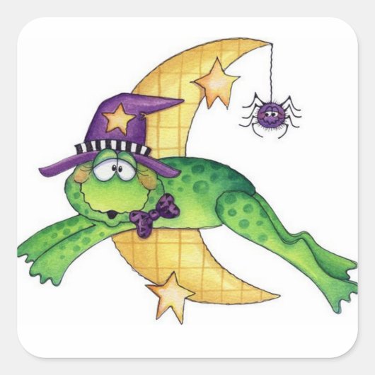 Halloween Toad Quadratischer Aufkleber (Vorderseite)