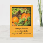 Halloween-Tochter und Schwiegersohn Niedliche Katz Karte (Vorderseite)