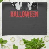 Halloween-Todesernte-Friedhofsdesign Geschirrtuch (Gefaltet)