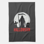 Halloween-Todesernte-Friedhofsdesign Geschirrtuch (Vertikal)