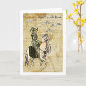 Halloween-Todesskelett auf Pferd Karte (Gelbe Blume)