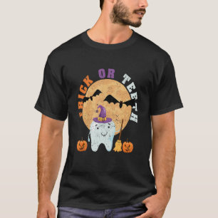 Halloween Tooth Hat Dentist Dental Assistent Trick T-Shirt