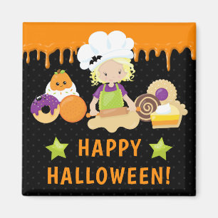 Halloween-Torten und Backen blondes Mädchen Magnet