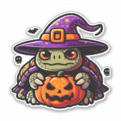 Halloween Tortoise Turtle Hexenhut Kostüm Spooky Aufkleber (Vorderseite)