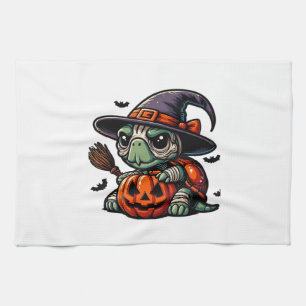 Halloween Tortoise Turtle Hexenhut Kostüm Spooky Geschirrtuch