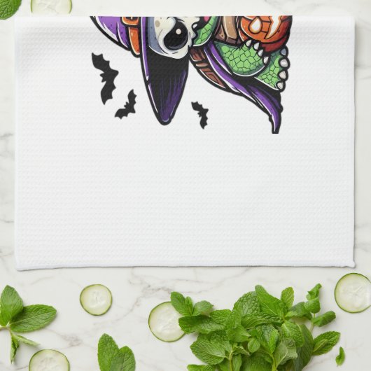 Halloween Tortoise Turtle Hexenhut Kostüm Spooky Geschirrtuch (Gefaltet)