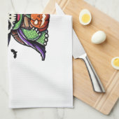 Halloween Tortoise Turtle Hexenhut Kostüm Spooky Geschirrtuch (Viertel Falte)