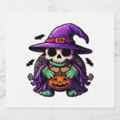 Halloween Tortoise Turtle Hexenhut Kostüm Spooky Schaumweinetikett (Einzelnes Label)