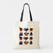 Halloween Tote Bag - Black Cats und PumpkiTote Bag Tragetasche (Rückseite)