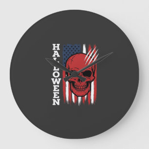 Halloween-Totenkopf-Flagge Vektor-Design_1 Große Wanduhr