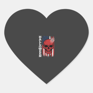 Halloween-Totenkopf-Flagge Vektor-Design_1 Herz-Aufkleber